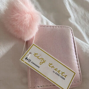 Zomi Gems Pink Iridescent Wallet with Removable Pom Pom